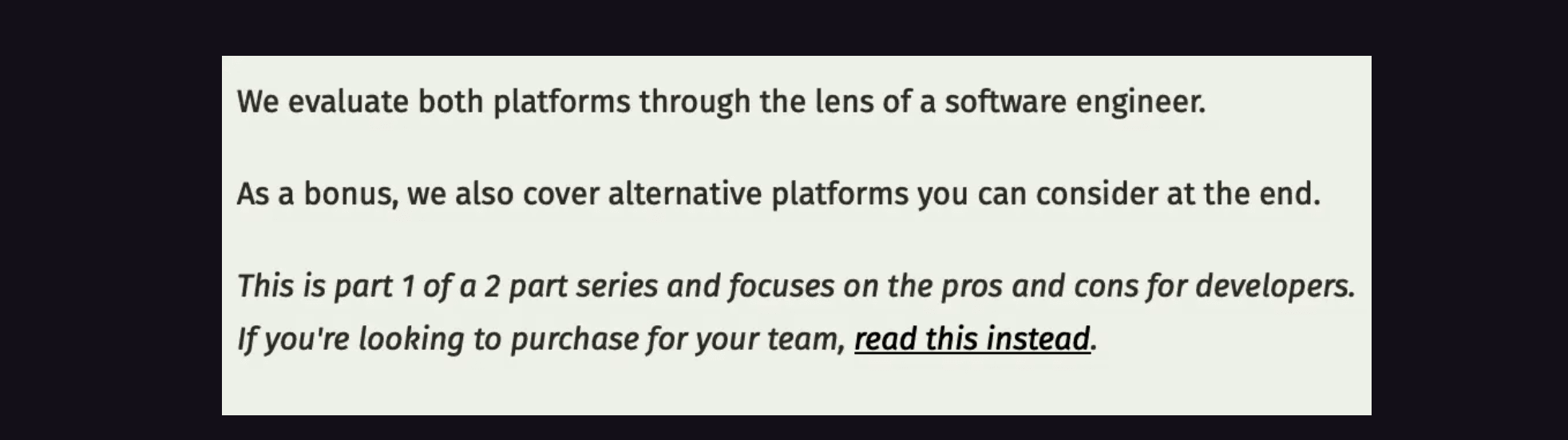 Multiple Audiences